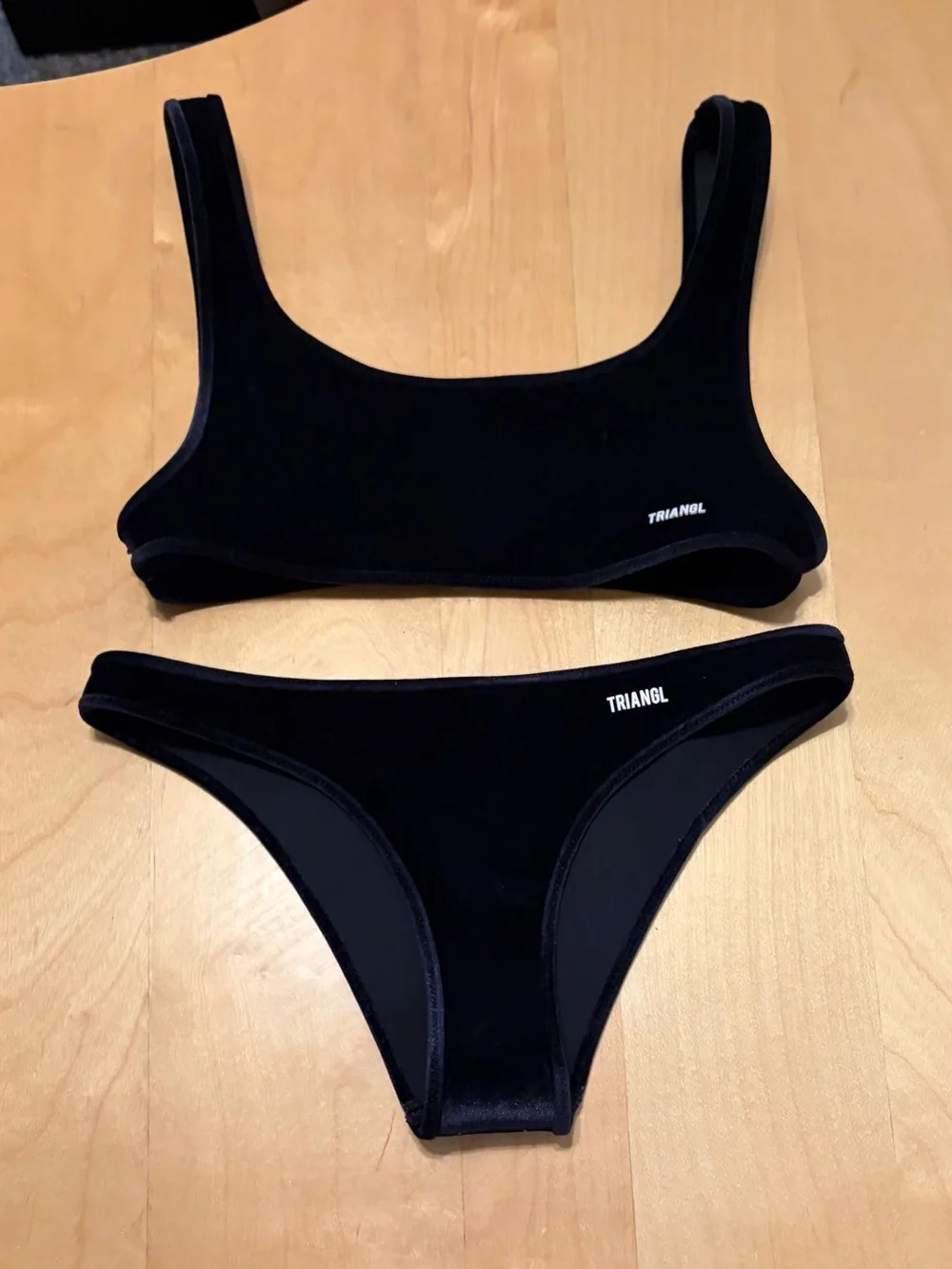 triangl The FAMOUS - Moody Skies in Black Italian Velvet with Signature Neoprene